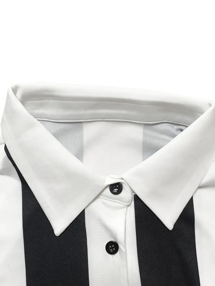 Striped Polo Crop Top Shorts Set