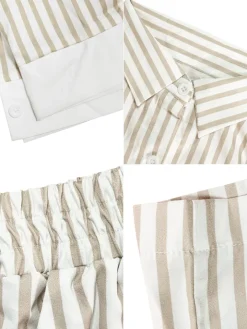 Striped Shirt Shorts Set