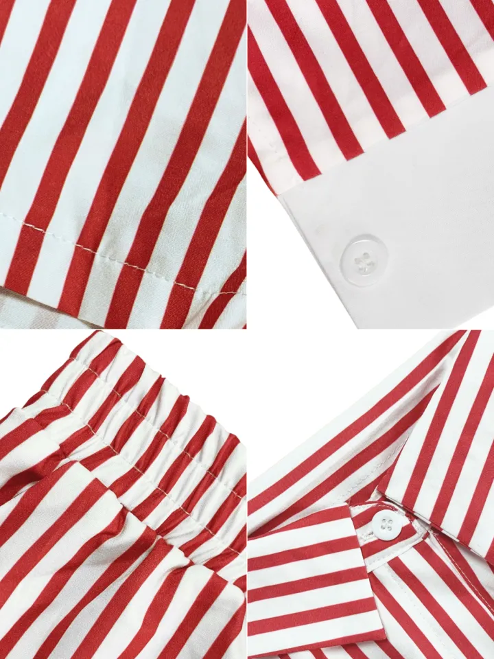 Striped Shirt Shorts Set