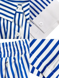 Striped Shirt Shorts Set