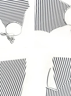 Striped Strapless Fishtail Maxi Dress