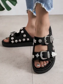 Studded Metal Rivet Flat Slide
