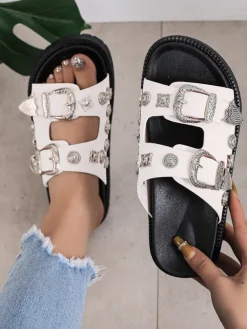 Studded Metal Rivet Flat Slide