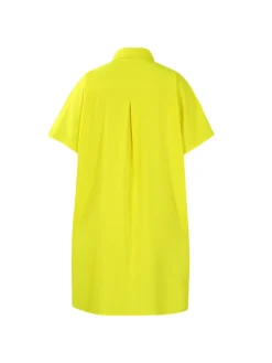 Studded Trim Oversized Shirt Midi Dress