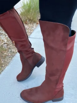 Suede Over-the-Knee Flat Riding Boots
