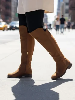 Suede Over-the-Knee Flat Riding Boots
