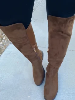 Suede Over-the-Knee Flat Riding Boots