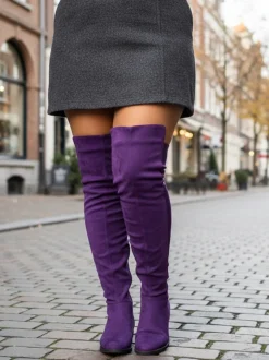 Suede Over-the-Knee Flat Riding Boots