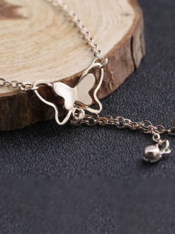 Sweet Butterfly Tassel Rhinestone Anklets