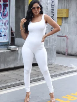 Tank Ribbed Sleeveless Bodycon Jumpsuit