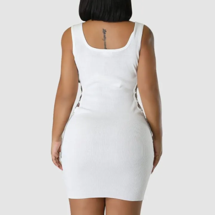 Tank Top Cut Out Drawstring Dress