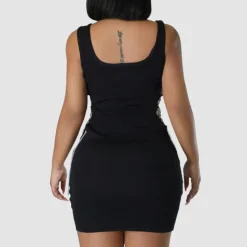 Tank Top Cut Out Drawstring Dress