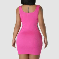 Tank Top Cut Out Drawstring Dress