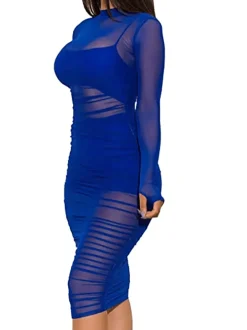 Three Piece Mesh Long Sleeve Solid Outfits