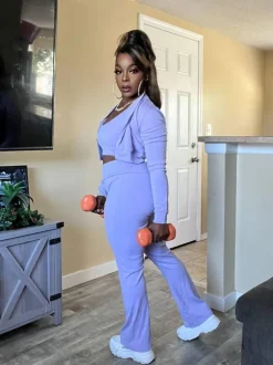 Three Piece Tank Top Short Jacket Pants Set