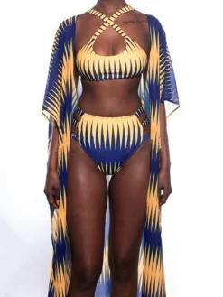 Three Pieces Beach Bikini Swimwear Suit