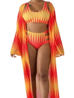 Three Pieces Beach Bikini Swimwear Suit