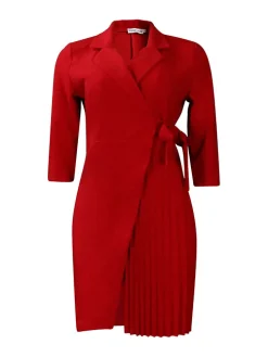 Tie Waist Pleated Midi Dress