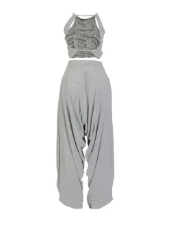 Two Piece Backless Crop Top Bloomers