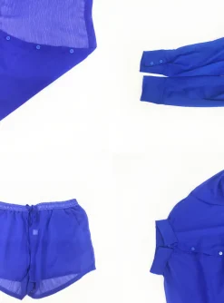 Two Piece Chiffon Long Sleeve Top Shorts