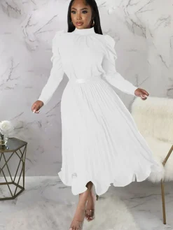 Two Piece Crop Top Pleated Maxi Skirts