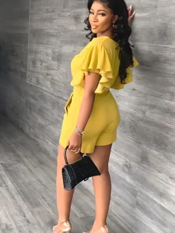 Two Piece Crop Top shorts Set