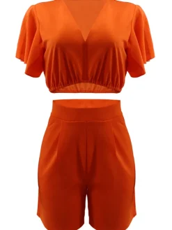 Two Piece Crop Top shorts Set