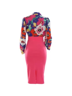 Two Piece Floral Print Shirt Midi Skirts