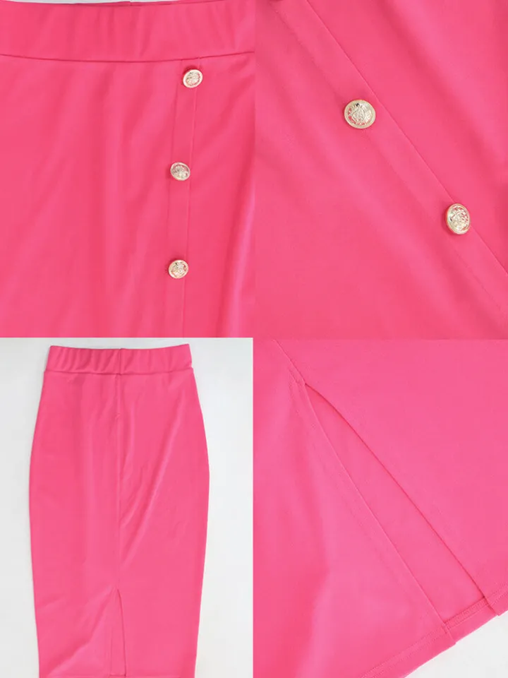 Two Piece Floral Print Shirt Midi Skirts