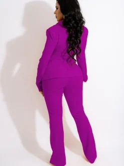 Two Piece Lapel Blazer Long Pants