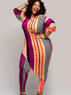 Two Piece Long Sleeve Asymmetrical Top Pants