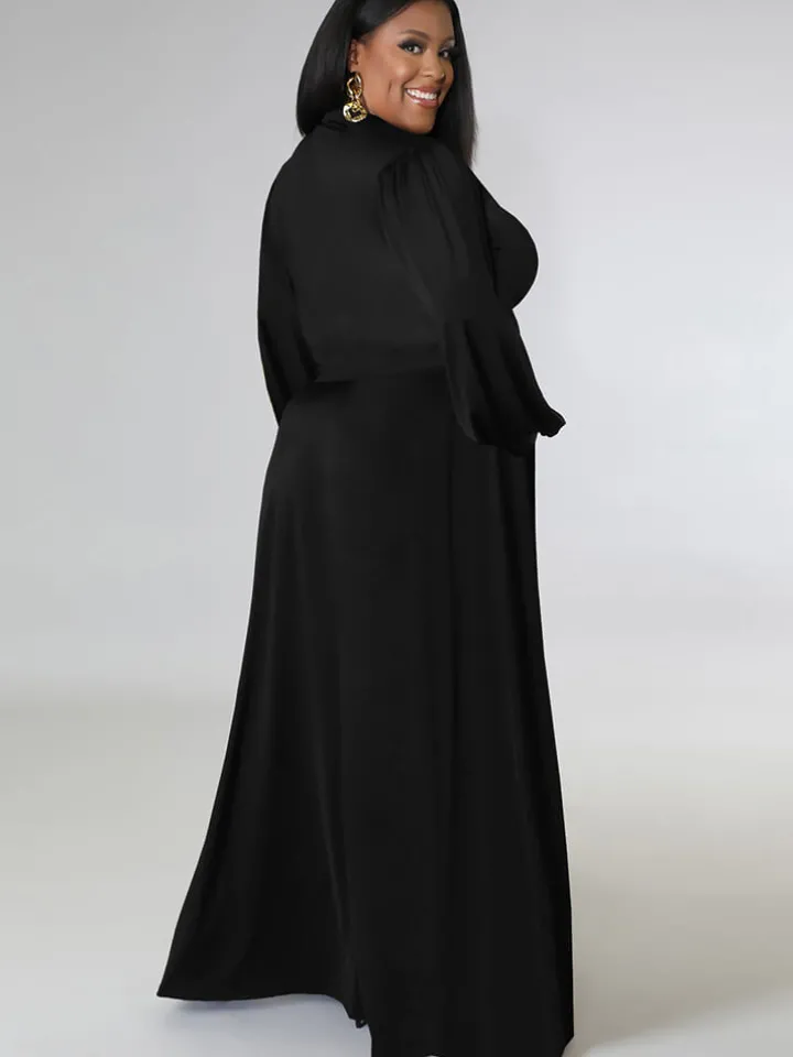 Two Piece Long Sleeve Crop Top Maxi Skirts