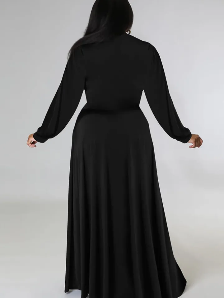 Two Piece Long Sleeve Crop Top Maxi Skirts