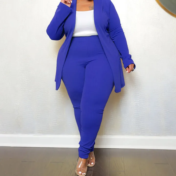 Two Piece Long Sleeve Jacket Bodycon Pants