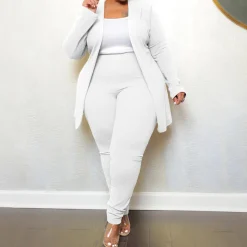 Two Piece Long Sleeve Jacket Bodycon Pants