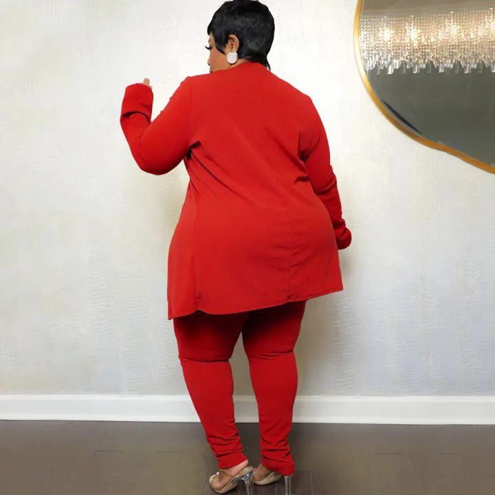 Two Piece Long Sleeve Jacket Bodycon Pants