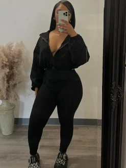 Two Piece Long Sleeve Jacket Skinny Pants