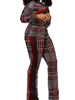 Two Piece Long Sleeve Printed Jacket Pants