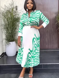 Two Piece Long Sleeve Zebra Print Skirt Suit