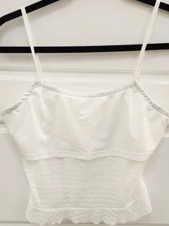 Two Piece Mesh Lace Tube Top Pants Sets