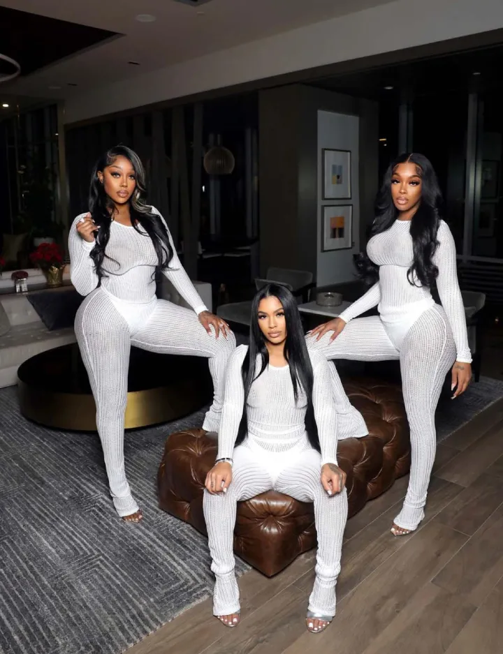 Two Piece Mesh Long Sleeve Crop Top Pants