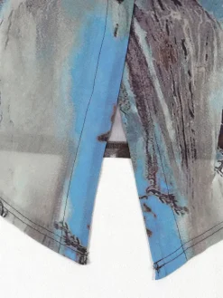 Two Piece Mesh Print Shirt Pants Set