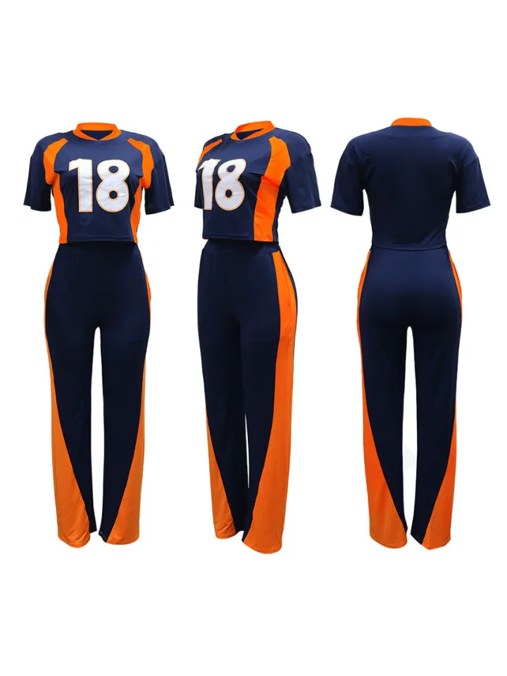 Two Piece Number Print Pants Sets Tracksuit