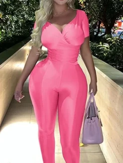 Two Piece Off Shoulder Top u0026Bodycon Flared Pant