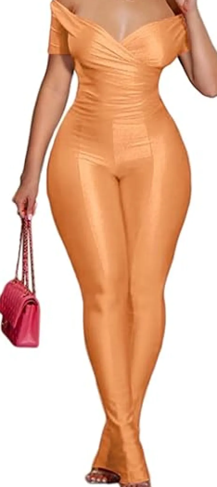 Two Piece Off Shoulder Top u0026Bodycon Flared Pant