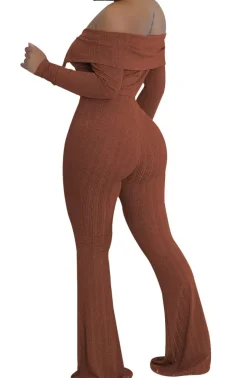 Two Piece Off Shoulder Top Flare Pants