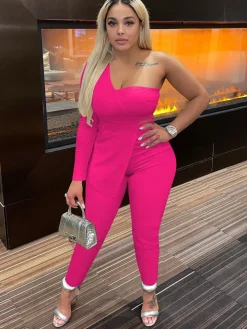 Two Piece One Shoulder Backless Outfits