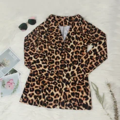 Two Piece Print Jacket High Footless Stockings Set