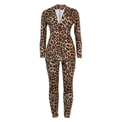 Two Piece Print Jacket High Footless Stockings Set