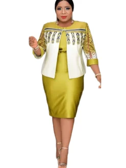 Two Piece Printed Cardigan u0026 Midi Dress